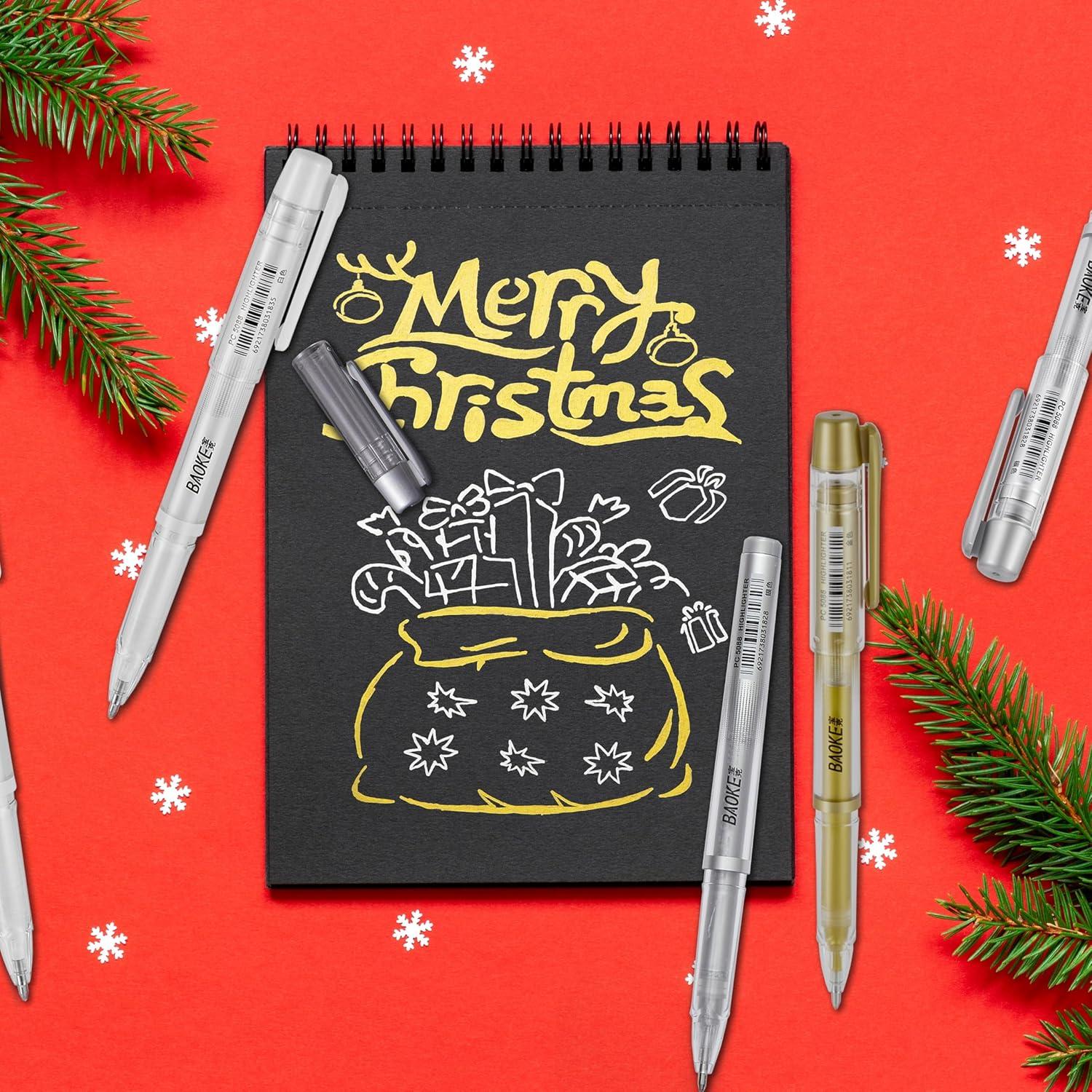 Juego de bolígrafos de gel Qionew 3 colores 1mm para papel oscuro