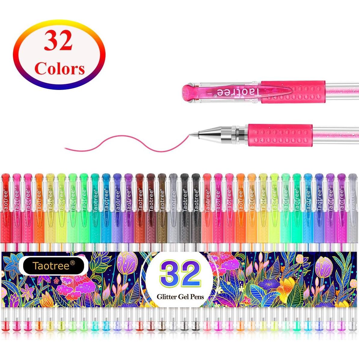 Set de 32 Bolígrafos de Gel Brillante Taotree Multicolor