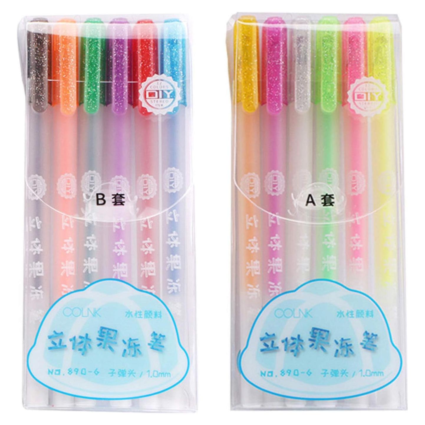 Lápices de Gel 3D FAMOORE - Paquete de 12 Colores Brillantes