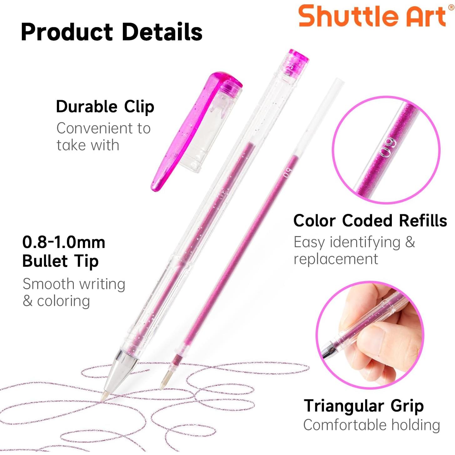 Bolígrafos de Gel Shuttle Art 60 Piezas Rosa Púrpura 1.0mm