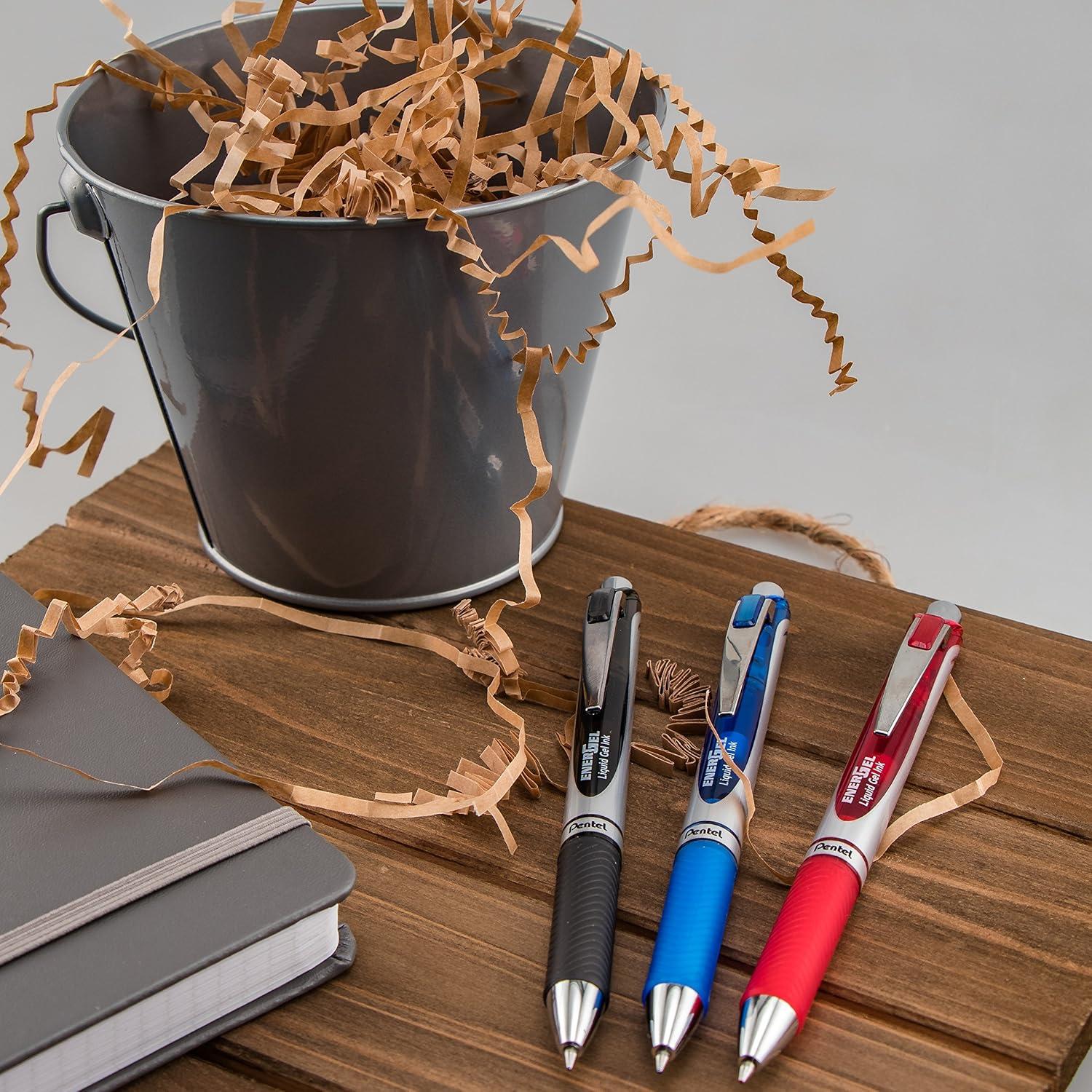 Pentel EnerGel RTX Retractable Liquid Gel Pen, (0.7mm) Metal Tip, Medium Line, Navy Blue Ink 2-Pk (BL77BP2CA)