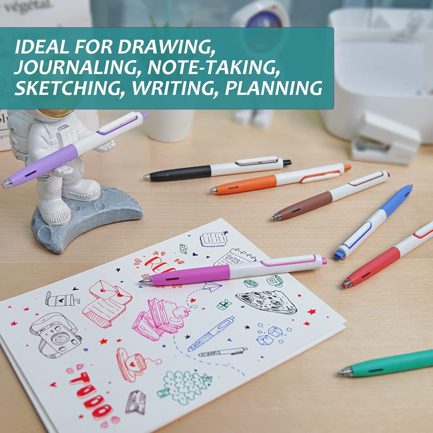 Bolígrafos de Gel Retráctiles WRITECH Multicolor 0.5mm Set 8ct