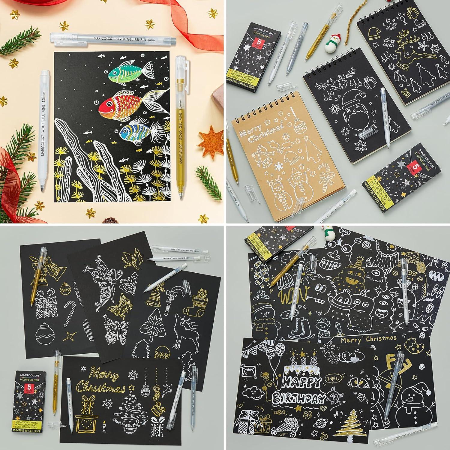 Bolígrafos de Gel MARTCOLOR Multicolor Punta Fina 1mm - Paquete de 5