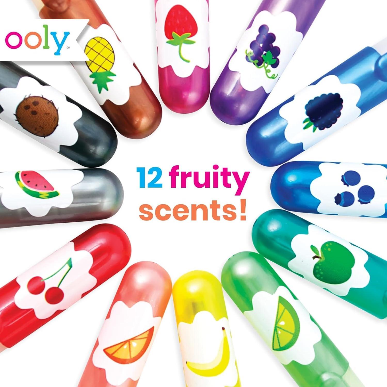 Set de 12 Bolígrafos de Gel Brillantes Ooly Aromatizados 1mm