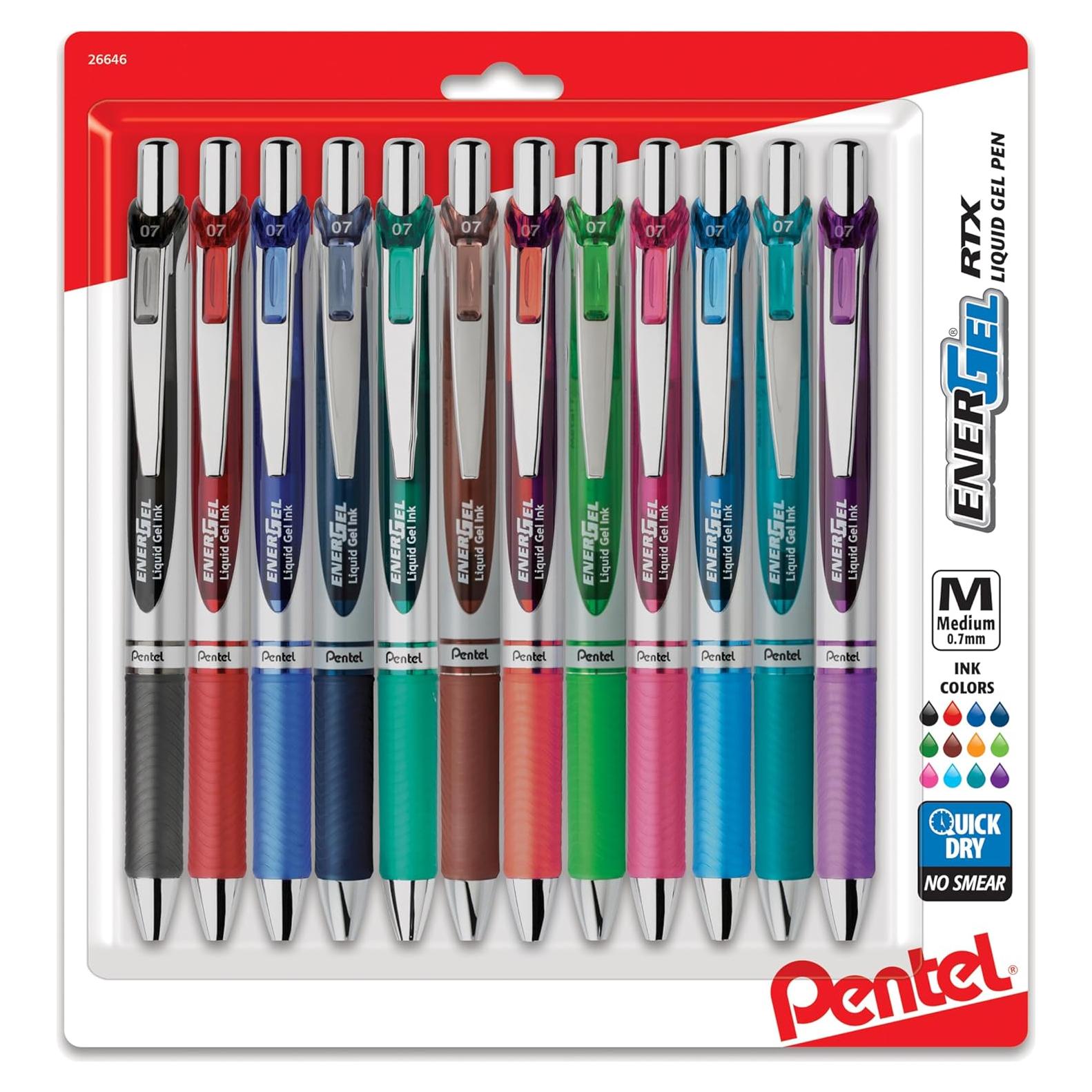 Bolígrafos de Gel Pentel EnerGel RTX 0.7mm Tinta Variada