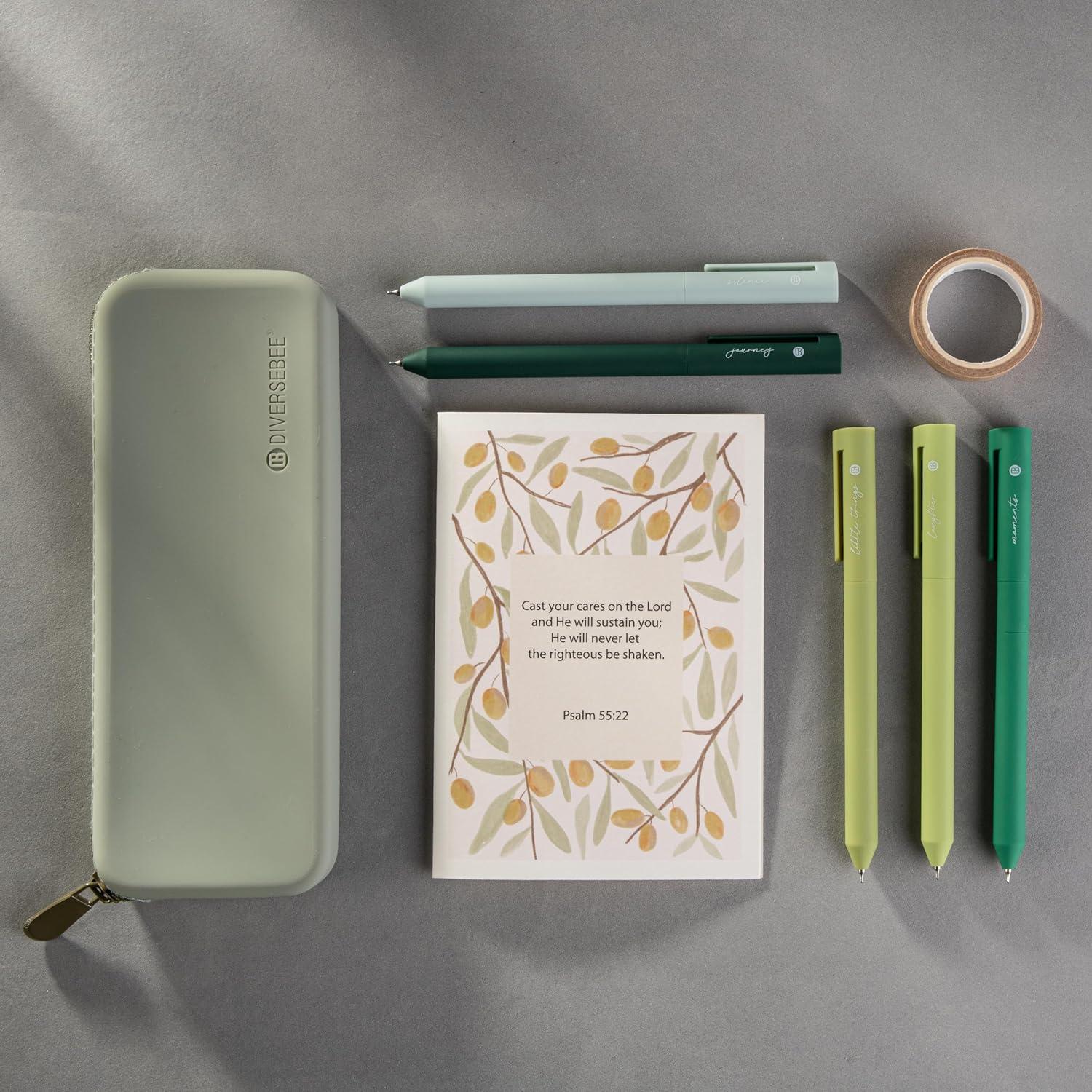 Bolígrafos de Tinta Gel DiverseBee 0.5mm Set de 5 Verde