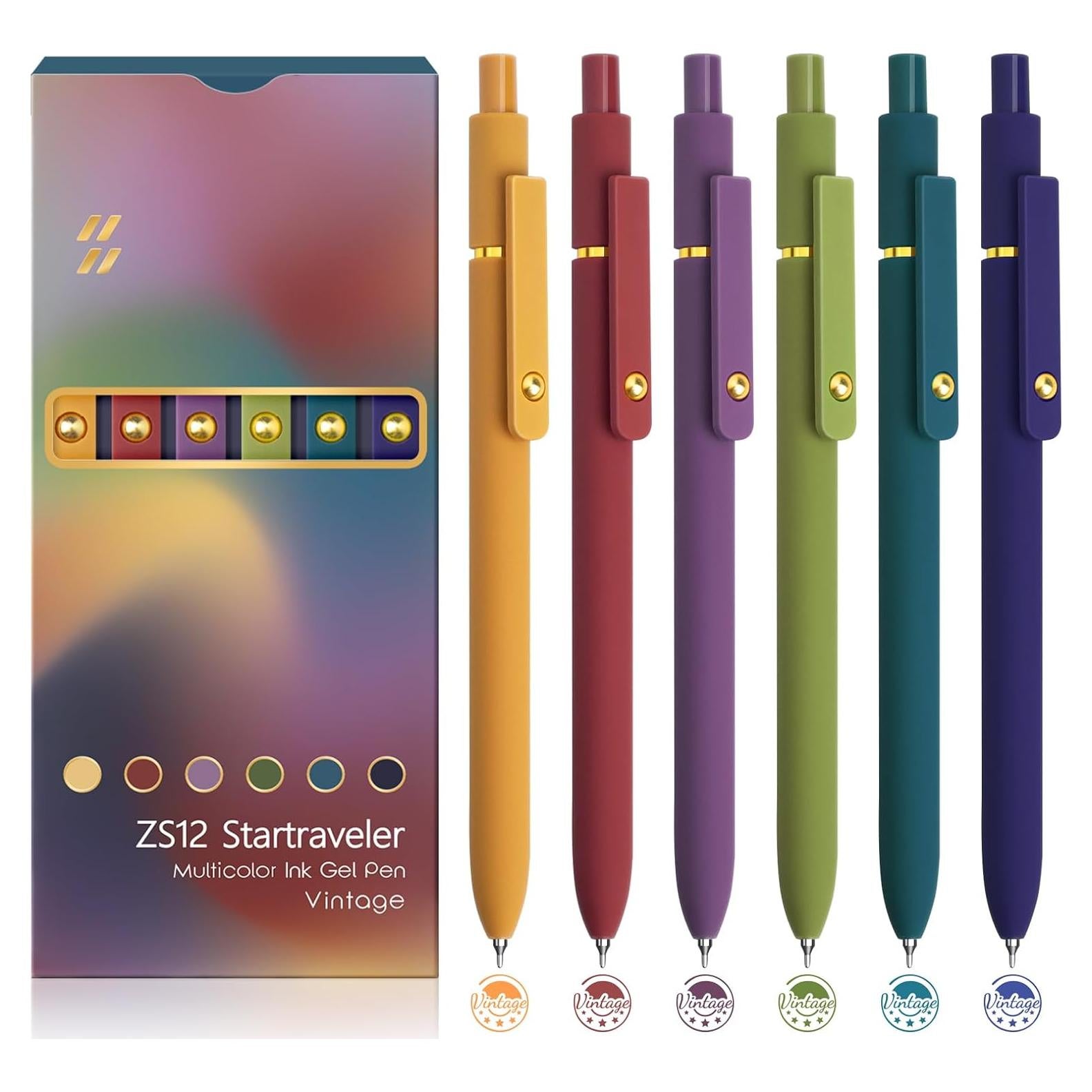 Set de 6 Bolígrafos de Gel YOXMJDB 0.5mm Punta Fina Multicolor