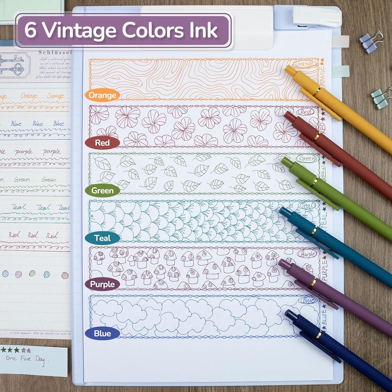 Set de 6 Bolígrafos de Gel YOXMJDB 0.5mm Punta Fina Multicolor