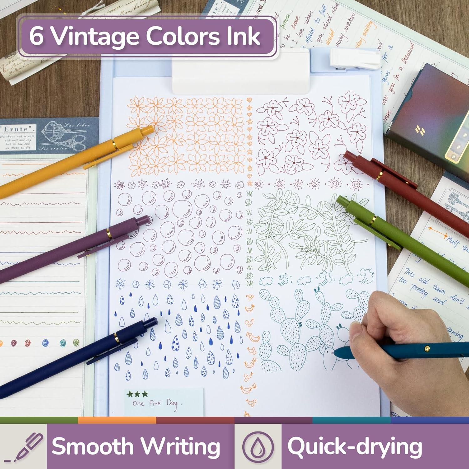 Set de 6 Bolígrafos de Gel YOXMJDB 0.5mm Punta Fina Multicolor