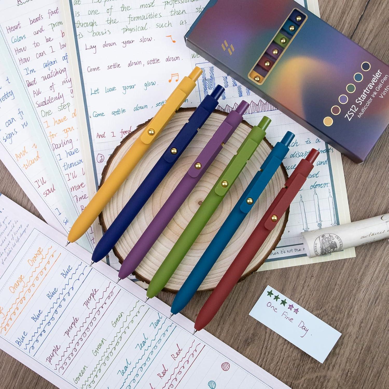 Set de 6 Bolígrafos de Gel YOXMJDB 0.5mm Punta Fina Multicolor