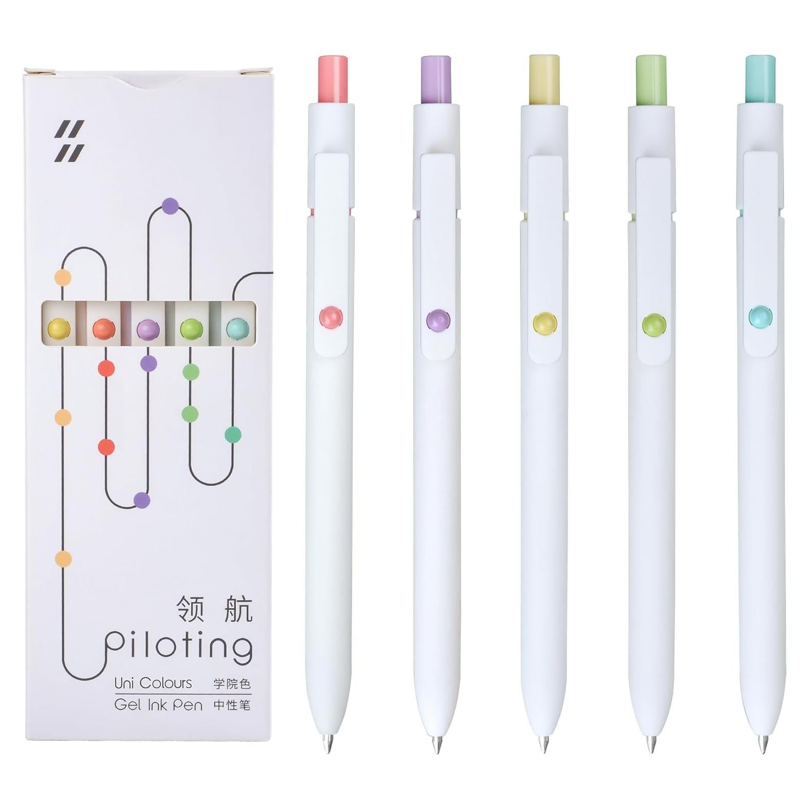 Juego de bolígrafos de gel MengRan 0.5mm tinta negra 5 piezas