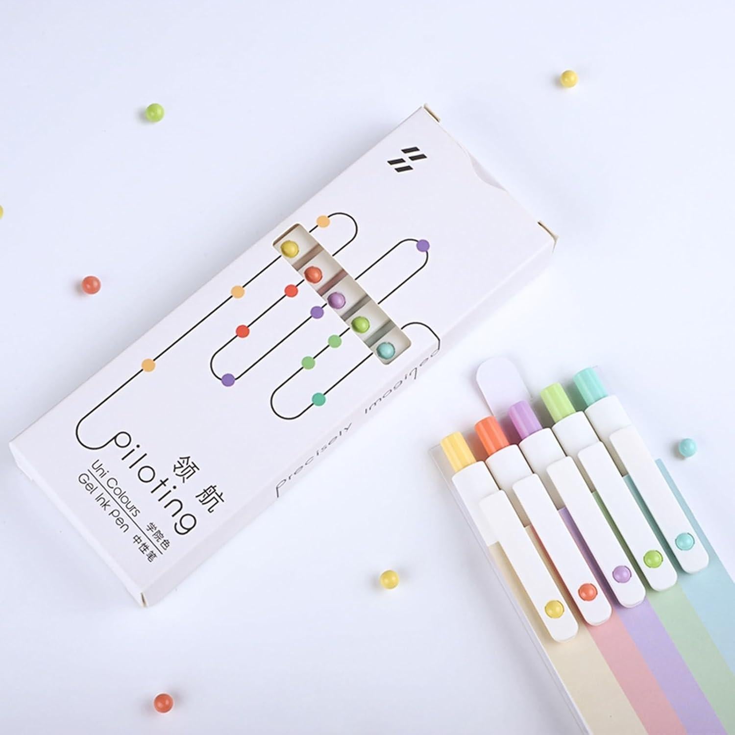 Juego de bolígrafos de gel MengRan 0.5mm tinta negra 5 piezas