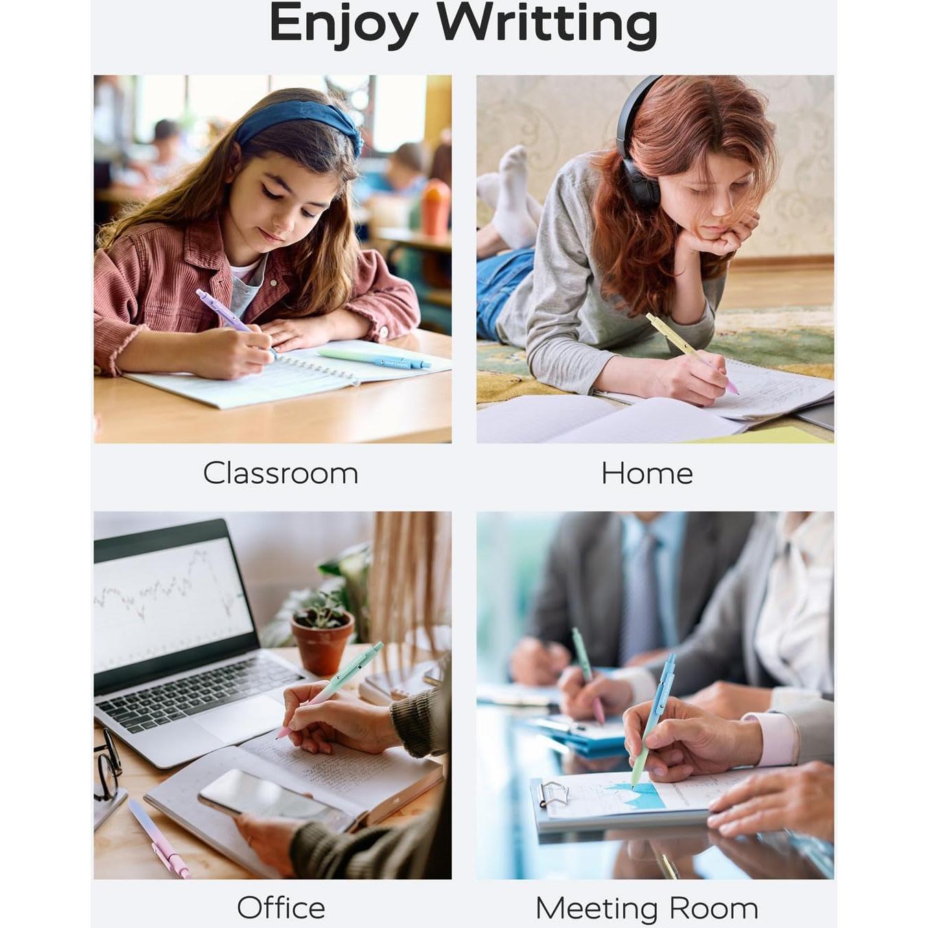 Bolígrafos Gel Cuatro Caramelos 5 Pcs 0.7mm Tinta Negra