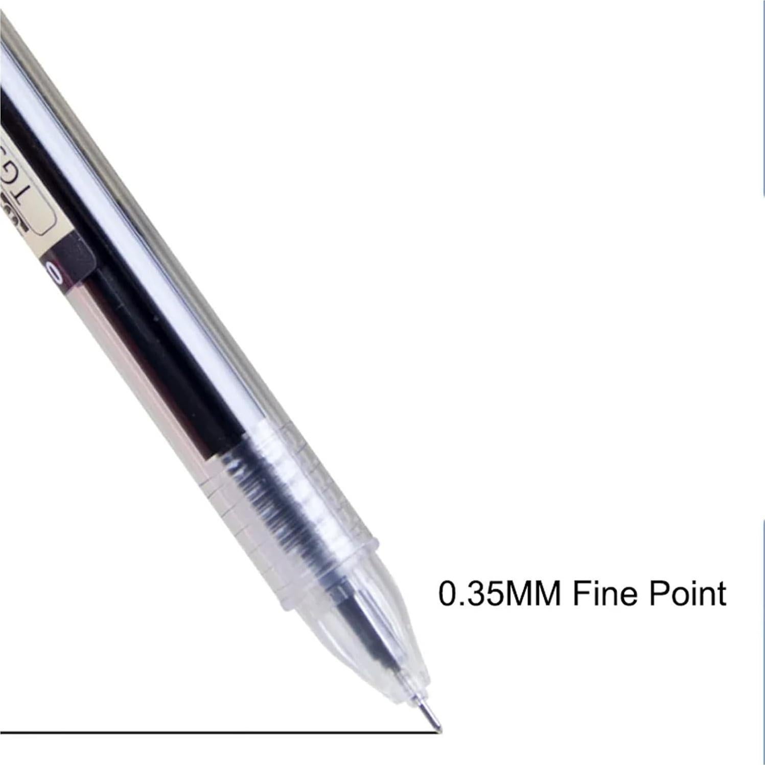 Bolígrafos de Gel BEMLP 0.35mm Ultra Fina 12 Piezas Negro