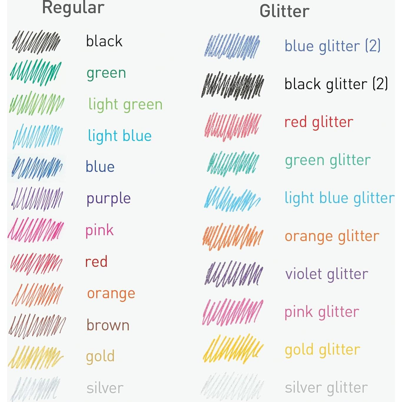 Bolígrafos de Gel Pentonic 24 Colores, Punta Fina y Media