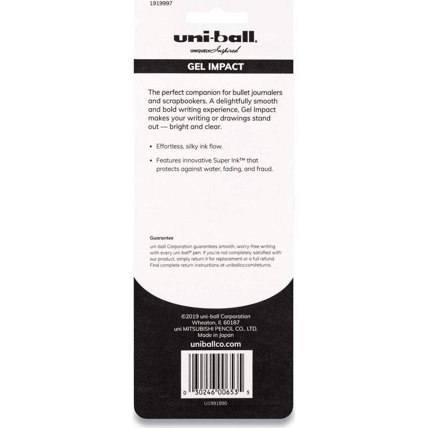 Bolígrafo de Gel Uniball Impact Bold 1mm Multicolor 3 Unidades