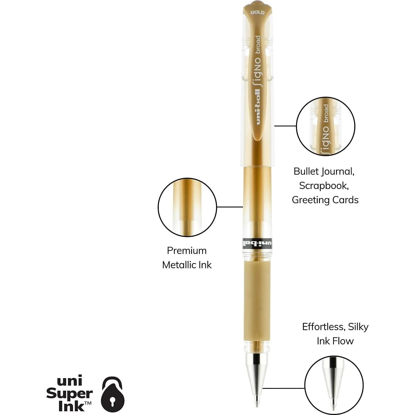 Bolígrafo de Gel Uniball Impact Bold 1mm Multicolor 3 Unidades