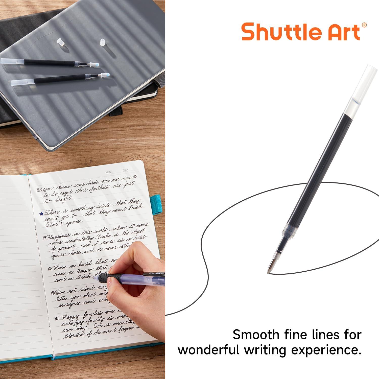 Recargas de bolígrafo de gel Shuttle Art 60 unidades 0.7mm negro