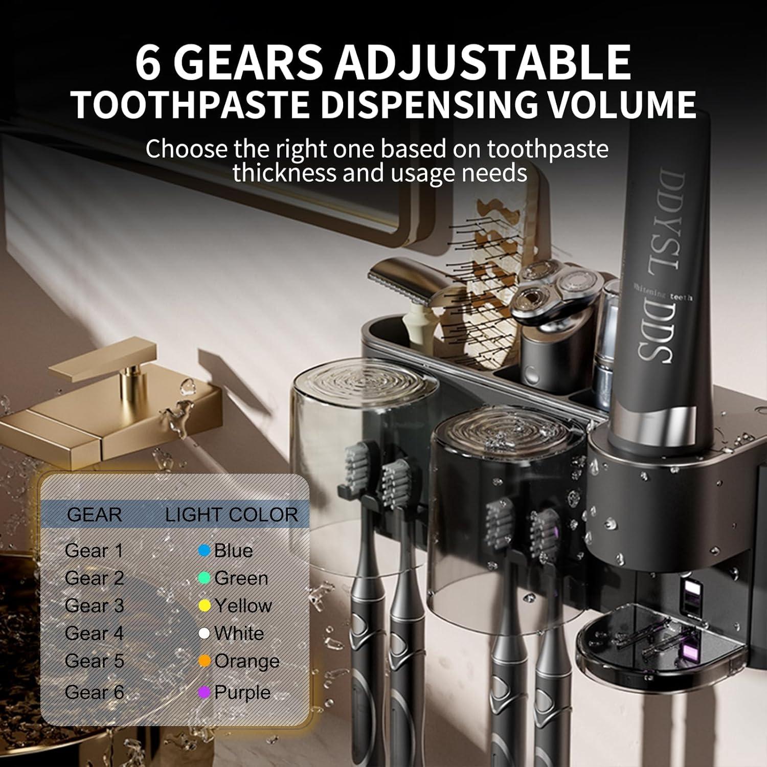 Dispensador Automático de Pasta de Dientes Blancel Negro 4 Espacios