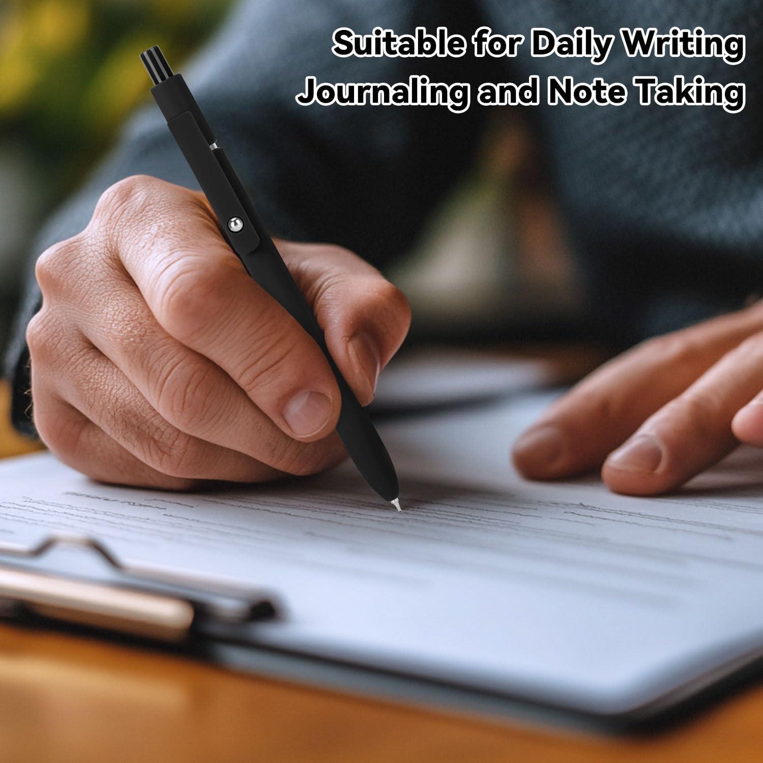 Bolígrafos de Gel FIOVER 0.5mm 6Pcs Tinta Negra Suave