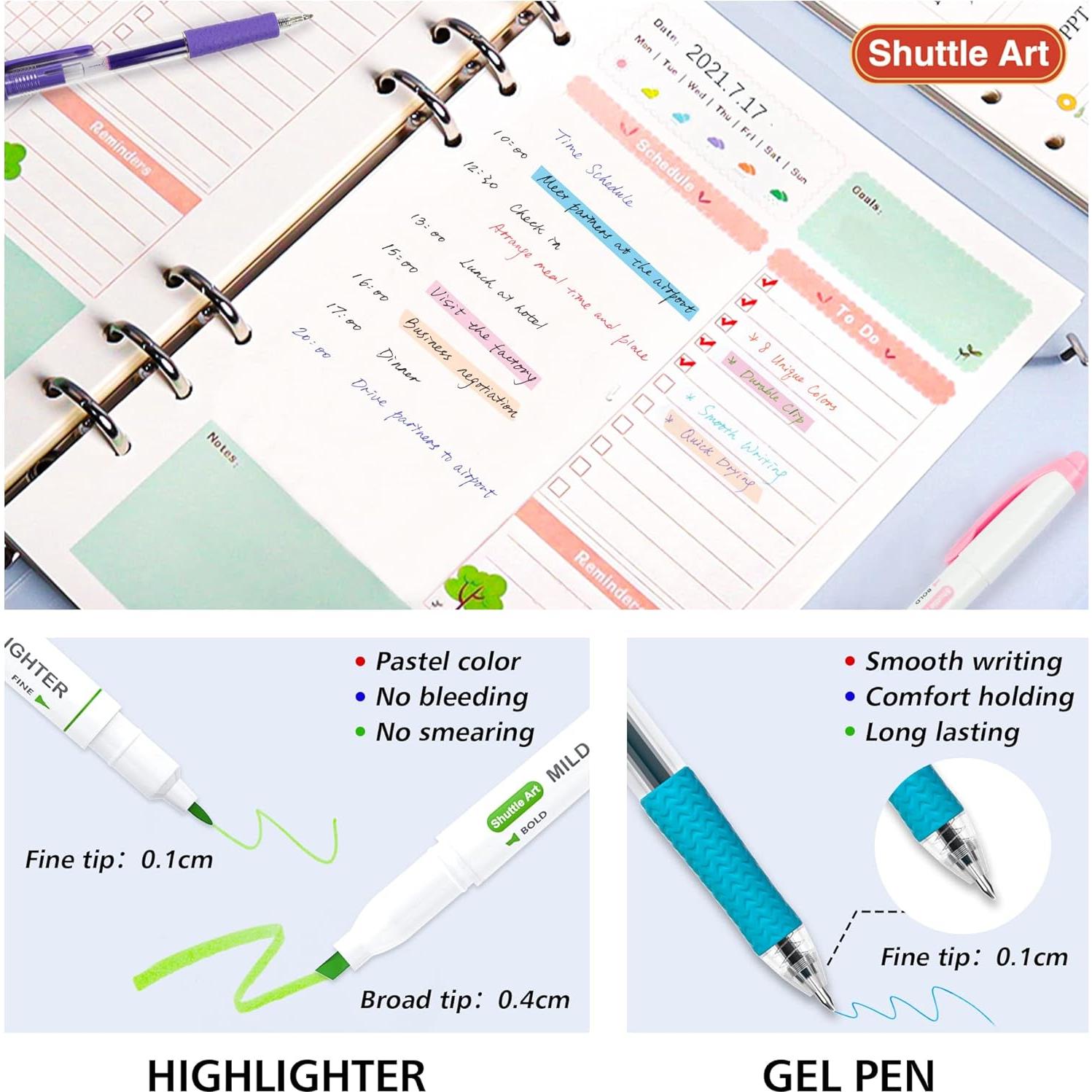 Kit de Journaling Shuttle Art 20 Piezas - 10 Marcadores y 10 Bolígrafos de Gel