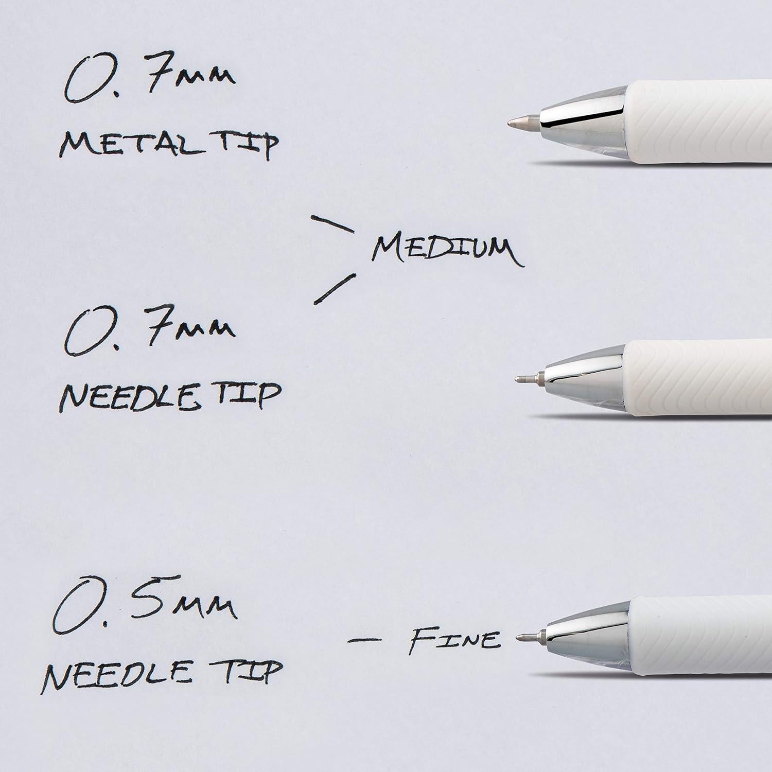 Pentel EnerGel Pearl RTX Retractable Gel Pen, 0.7mm Needle Tip, 2 Pack, Violet Ink (BLN77WBP2V)