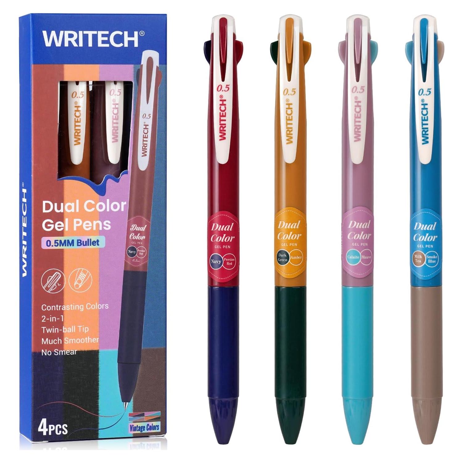 Bolígrafos de Gel Retráctiles WRITECH 0.5mm Multicolor 4 Pcs