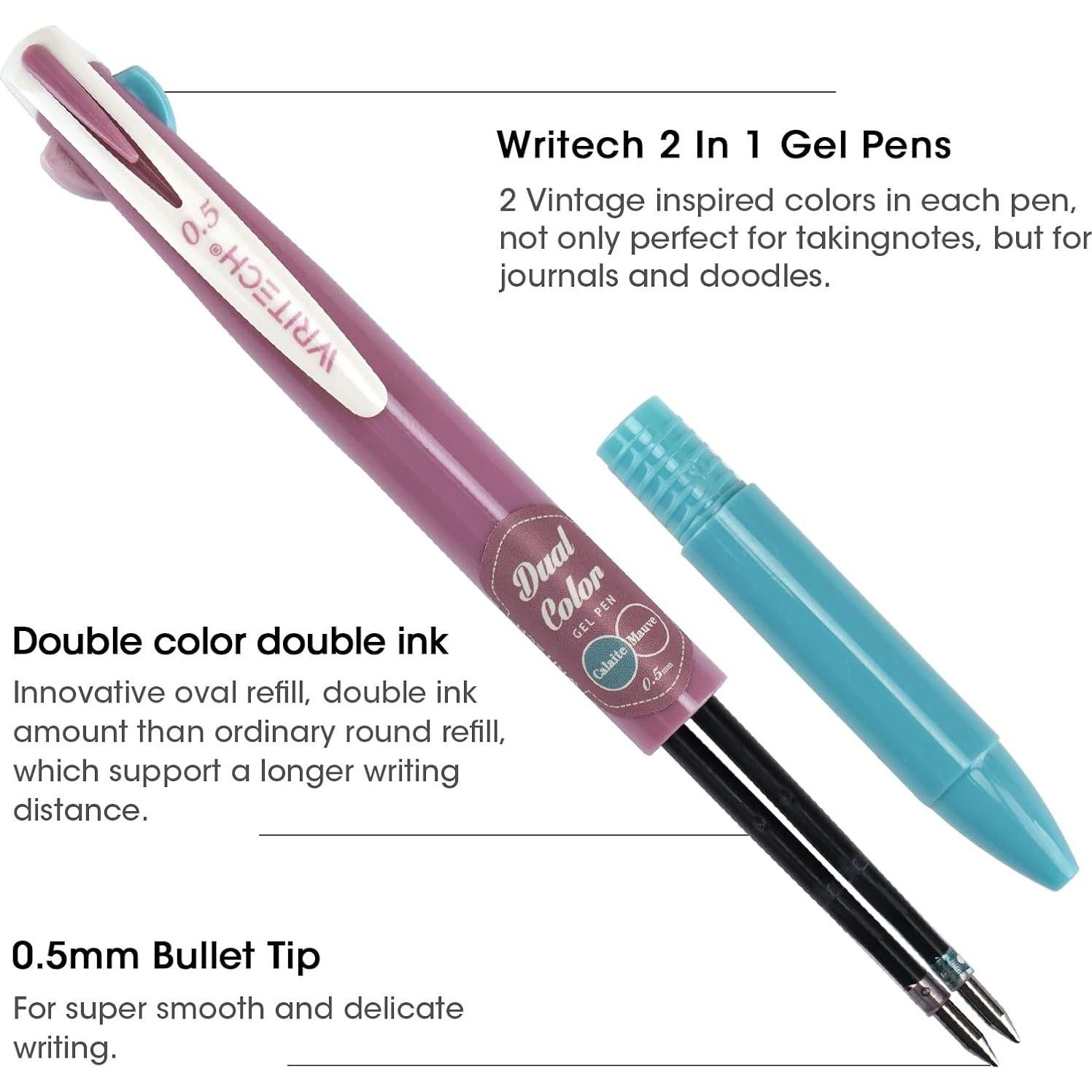 Bolígrafos de Gel Retráctiles WRITECH 0.5mm Multicolor 4 Pcs