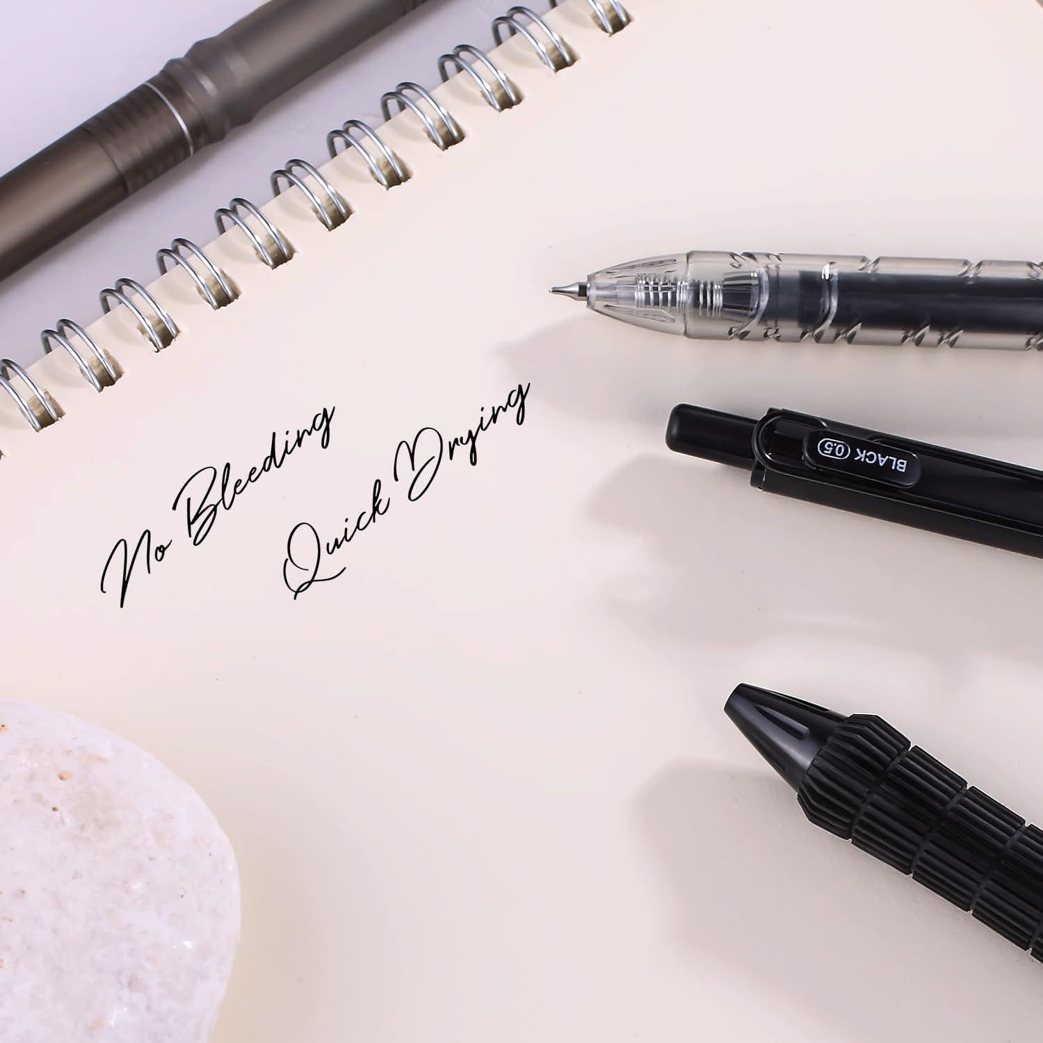 Juego de 5 bolígrafos de gel VideMundi 0.5mm negro pastel