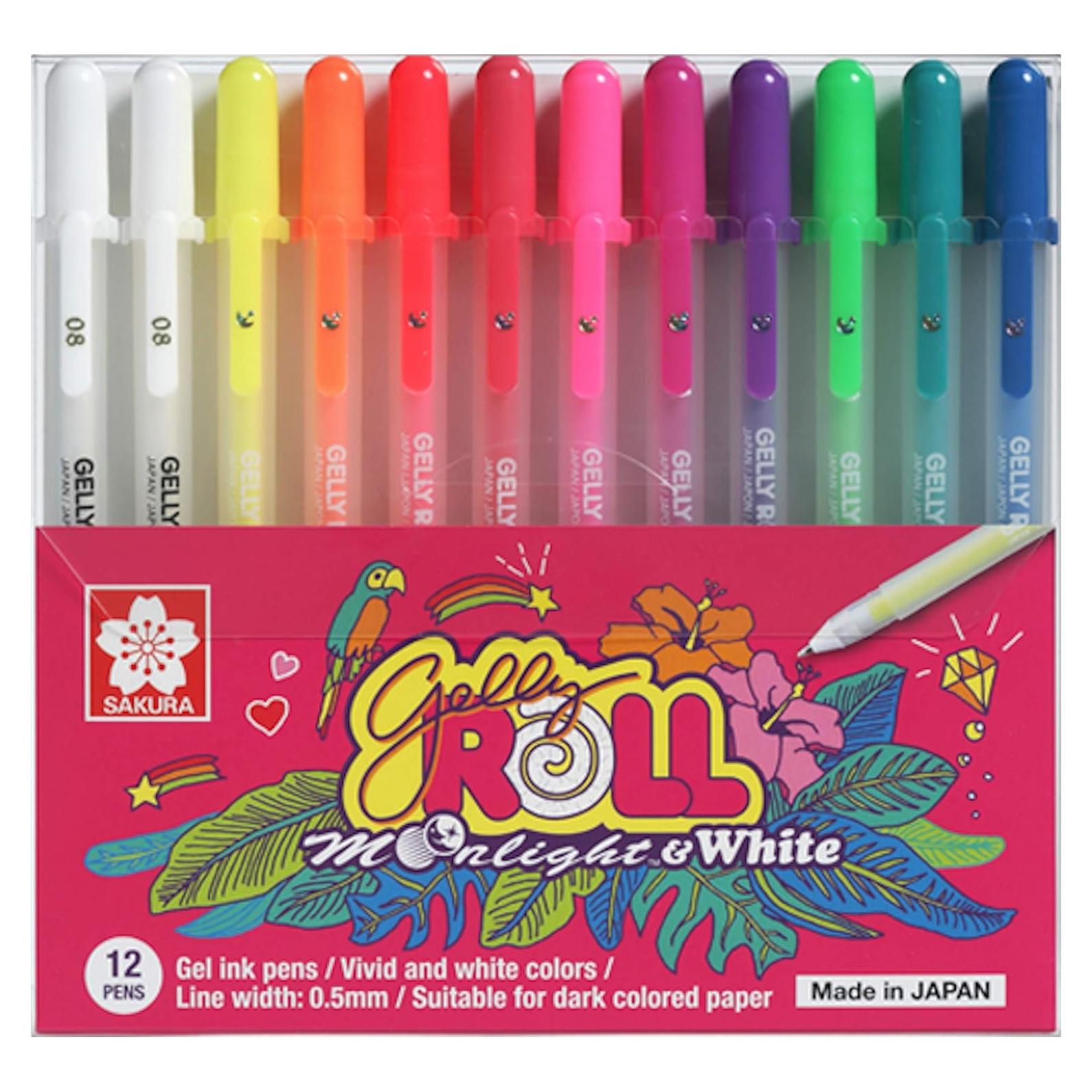 Conjunto de Bolígrafos de Gel SAKURA Gelly Roll MoonLight 12 Colores