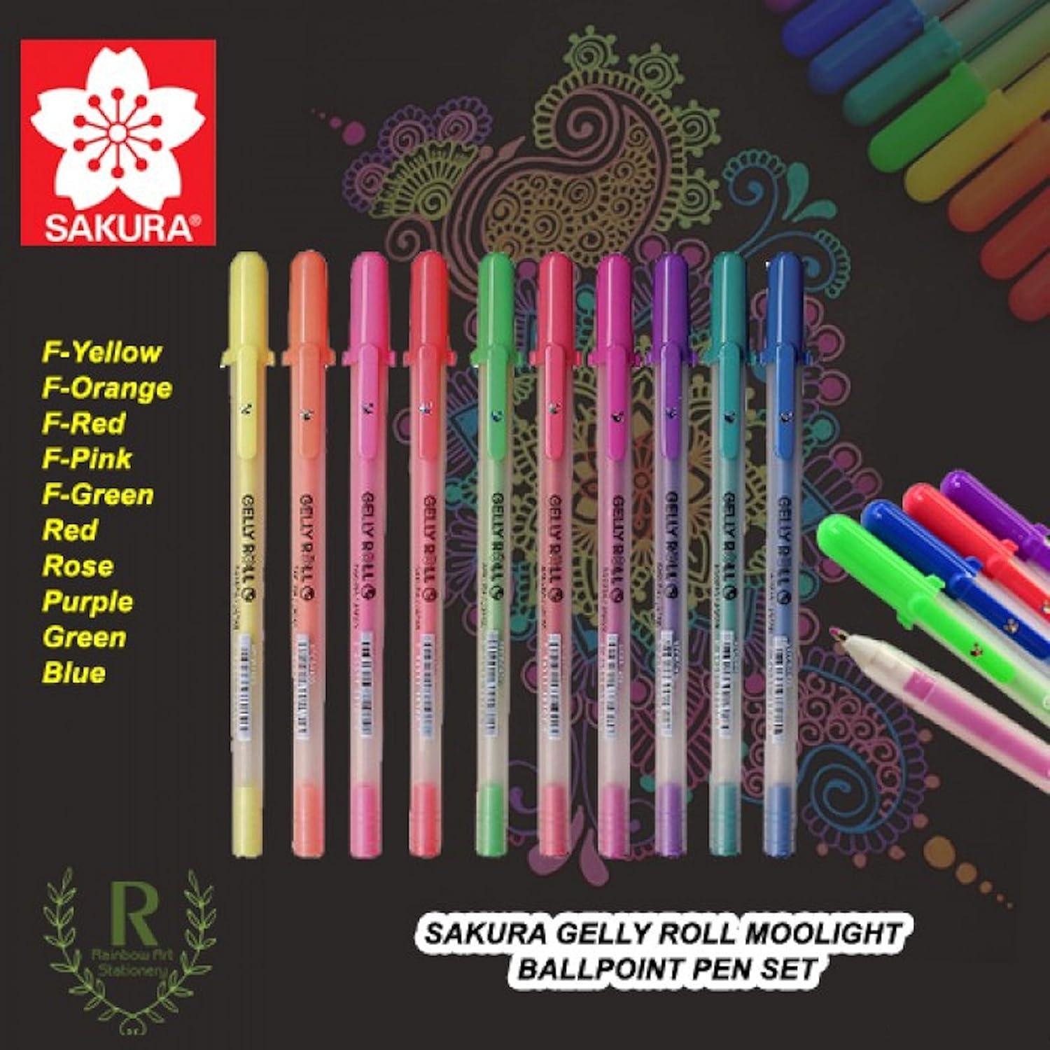 Conjunto de Bolígrafos de Gel SAKURA Gelly Roll MoonLight 12 Colores