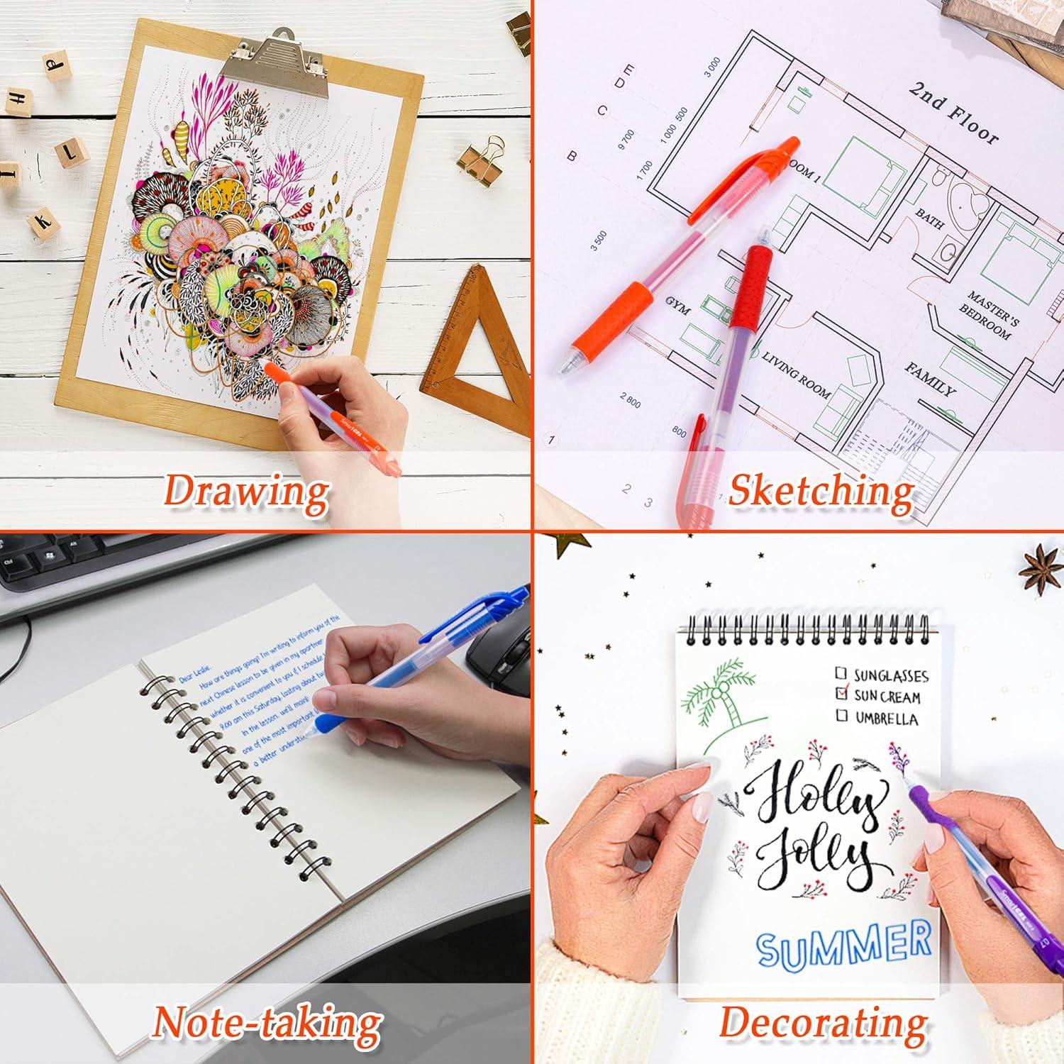 Bolígrafos de Gel Retráctiles Smart Color Art - 20 Colores, 0.7 mm