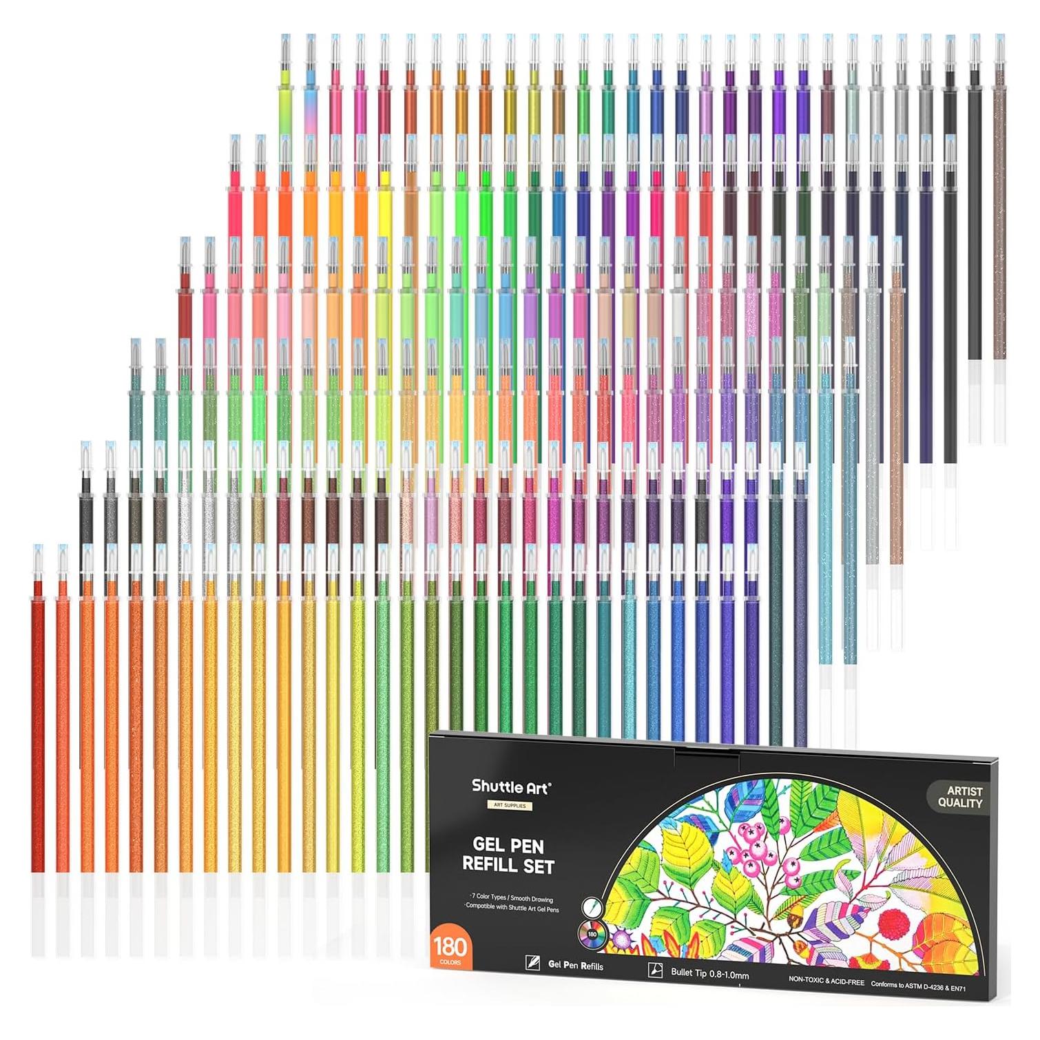 Recargas de bolígrafo de gel Shuttle Art 180 colores únicos