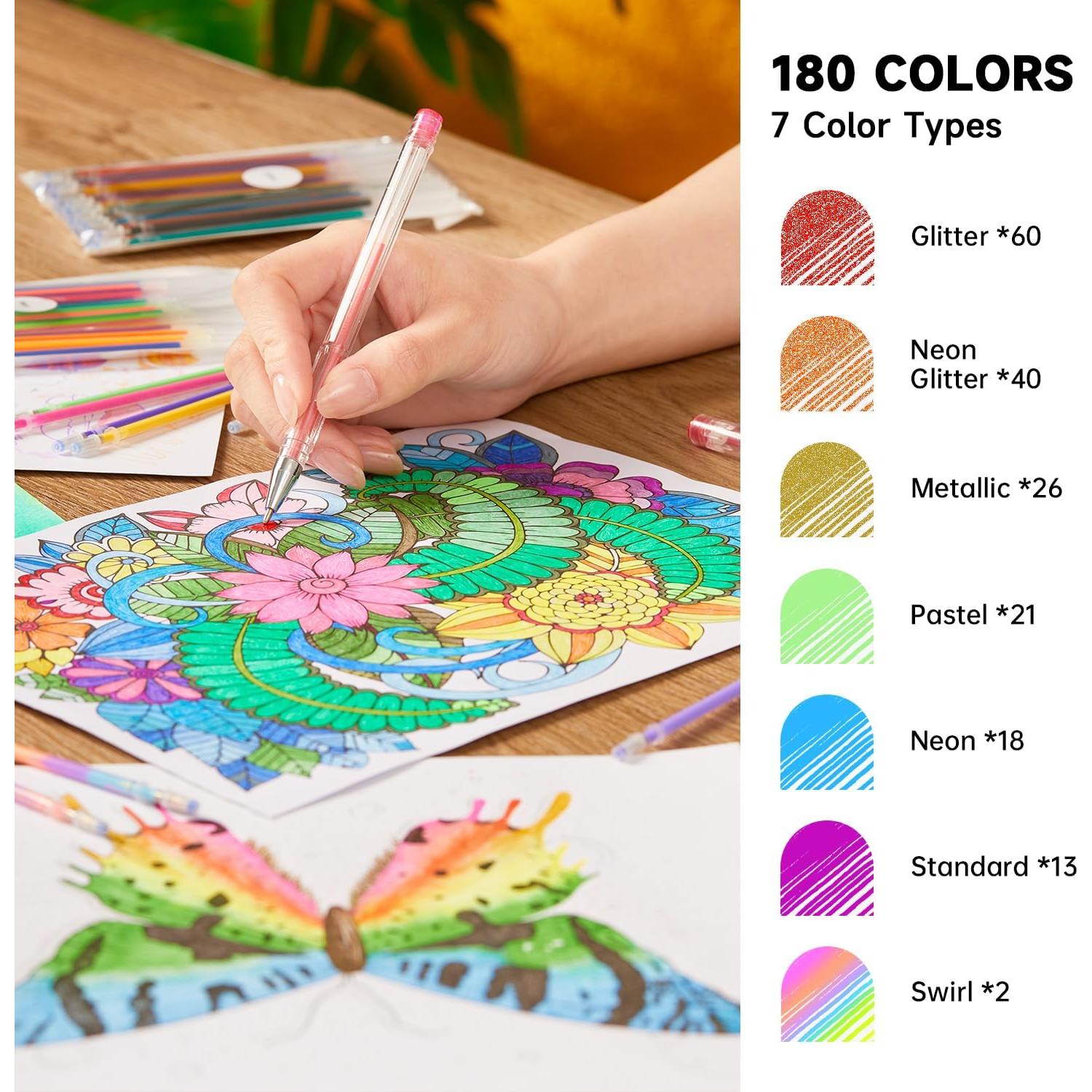 Recargas de bolígrafo de gel Shuttle Art 180 colores únicos