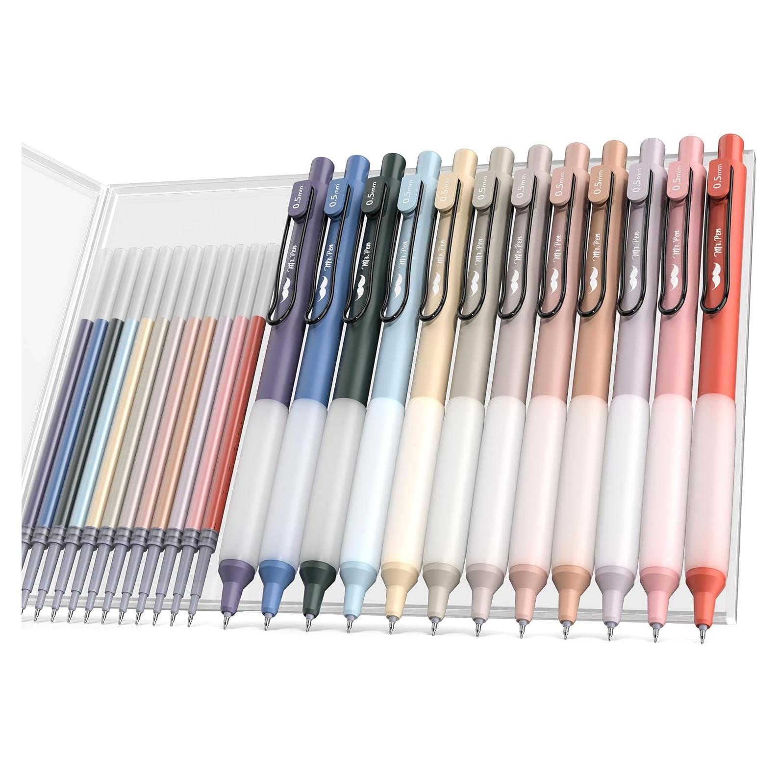 Bolígrafos de Gel Retráctiles Mr. Pen 0.5mm Multicolor - Set 12