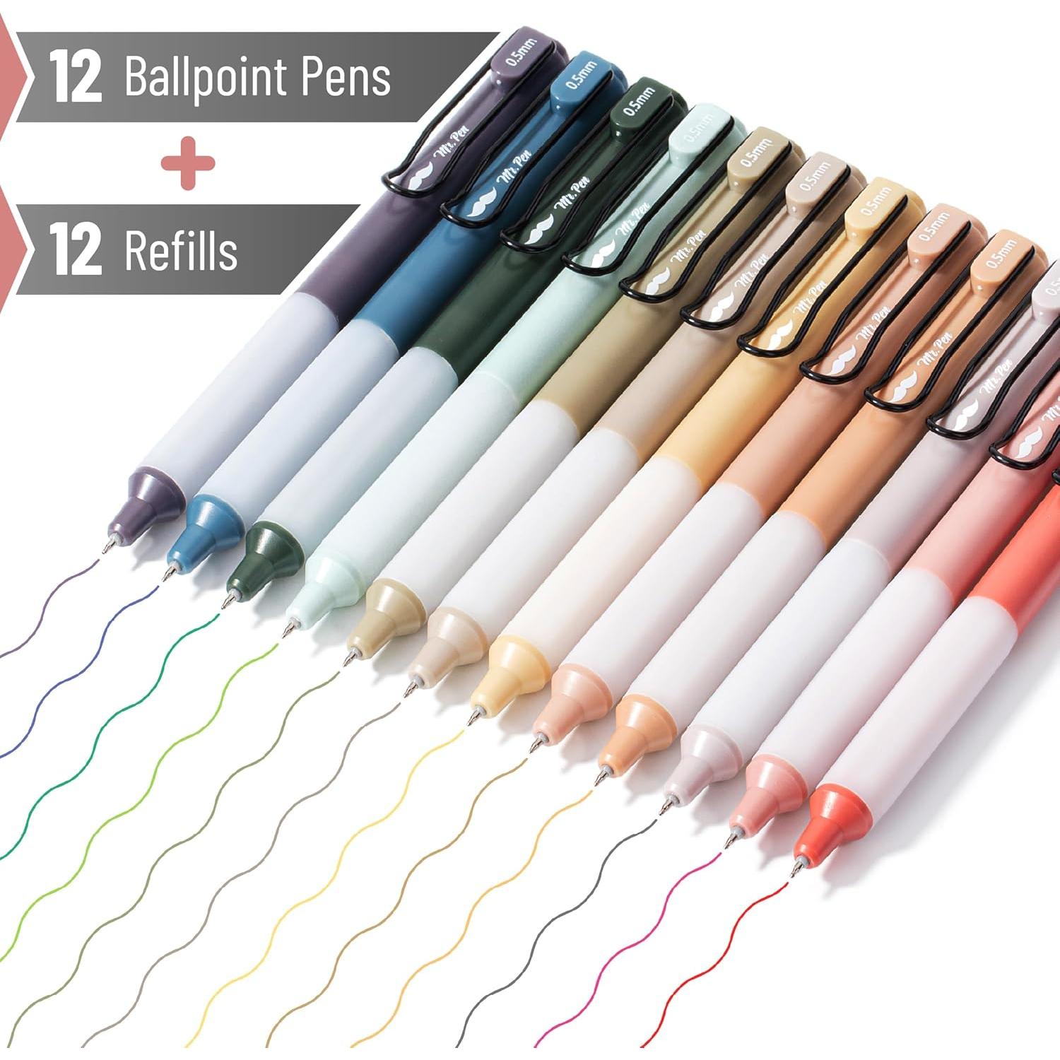 Bolígrafos de Gel Retráctiles Mr. Pen 0.5mm Multicolor - Set 12