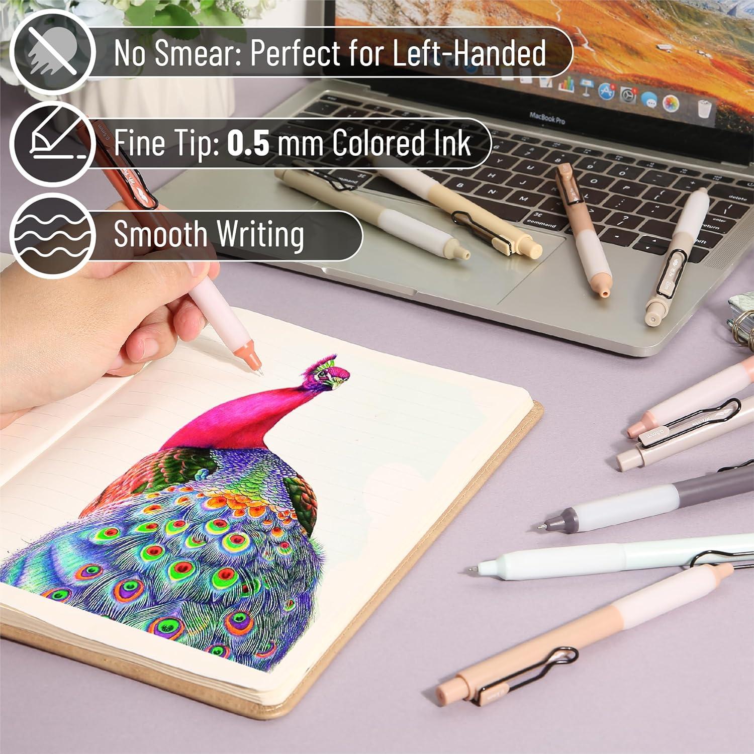 Bolígrafos de Gel Retráctiles Mr. Pen 0.5mm Multicolor - Set 12