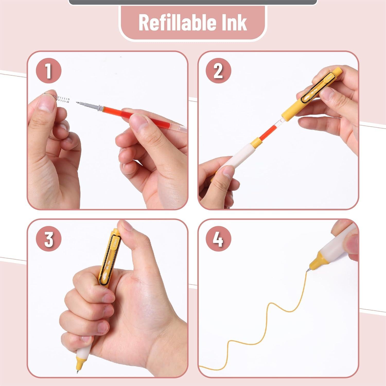 Bolígrafos de Gel Retráctiles Mr. Pen 0.5mm Multicolor - Set 12