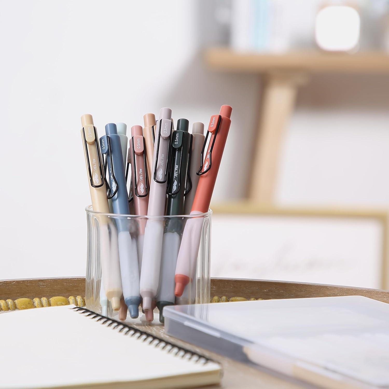 Bolígrafos de Gel Retráctiles Mr. Pen 0.5mm Multicolor - Set 12