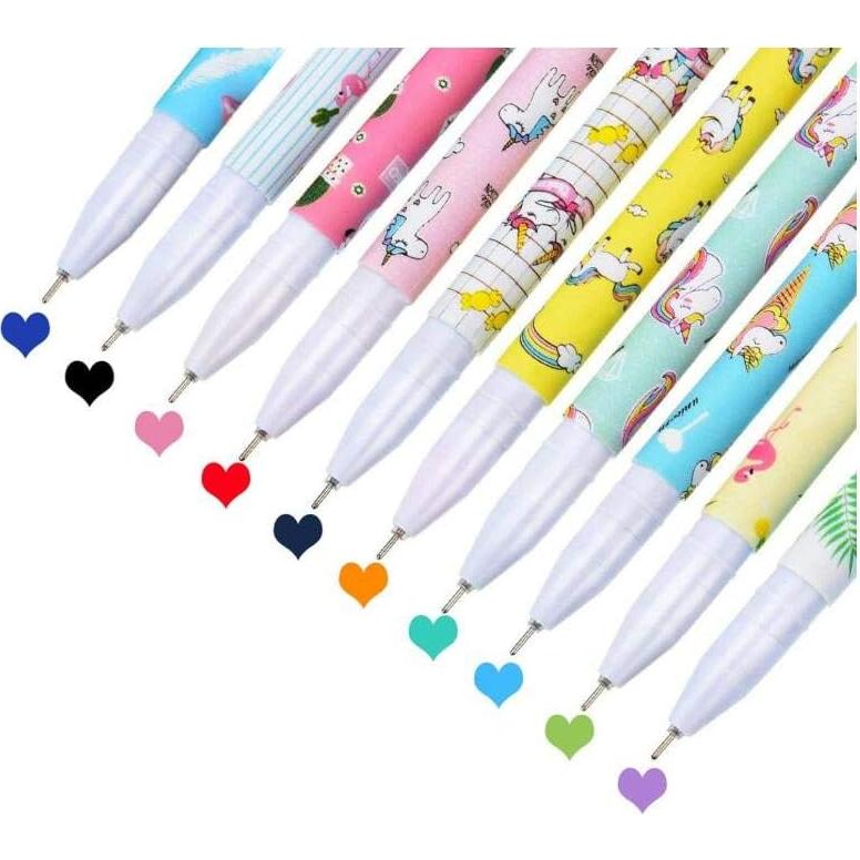 Set de 10 Bolígrafos de Gel Multicolor Toshine 0.5mm