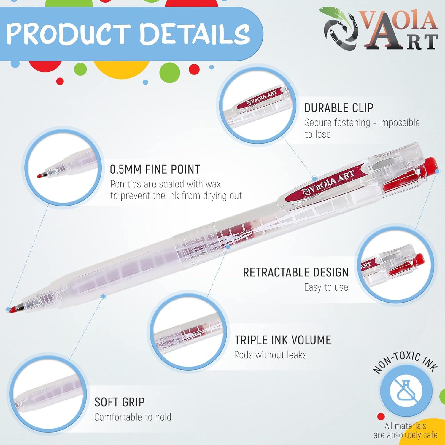 Set de 24 Bolígrafos de Gel Retráctiles VaOlA ART Multicolor