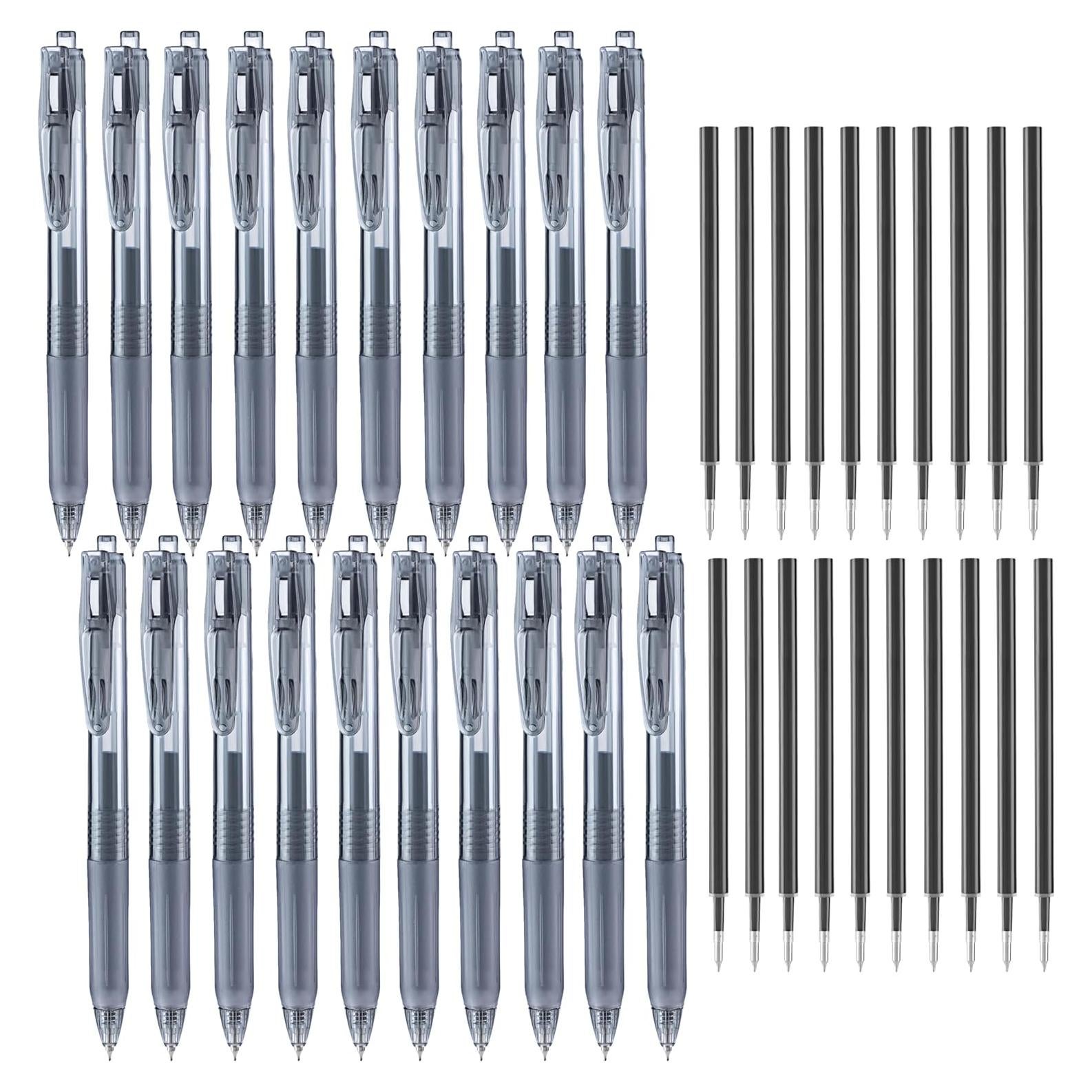 Bolígrafos de Gel Aozora 0.5mm Negros Retráctiles Paquete 40