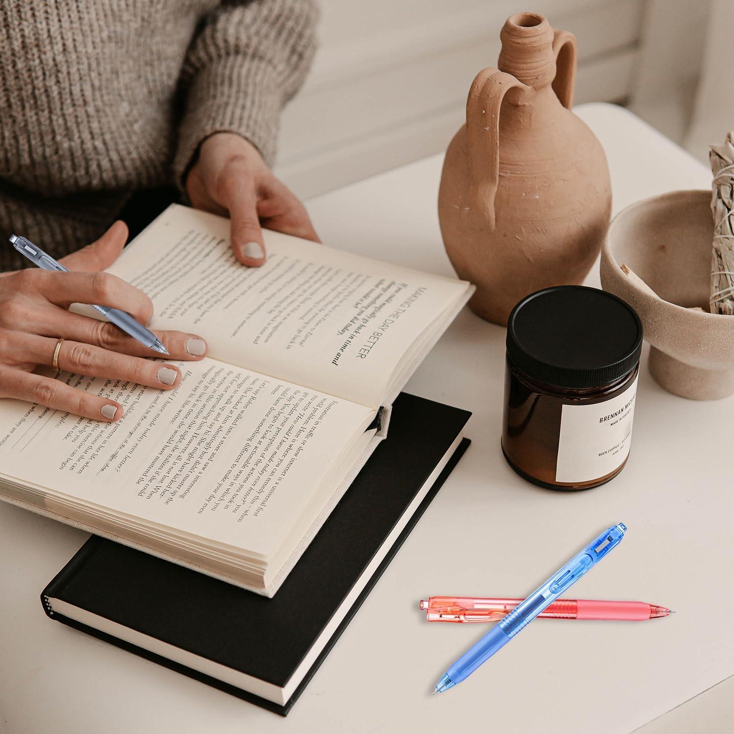 Bolígrafos de Gel Aozora 0.5mm Negros Retráctiles Paquete 40