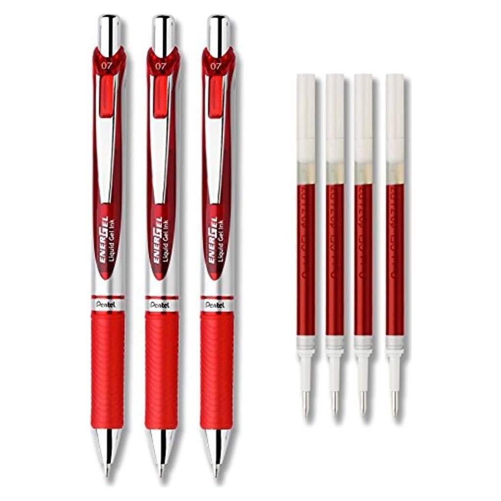 Conjunto de bolígrafos de gel Pentel EnerGel RTX 0.7mm Rojo