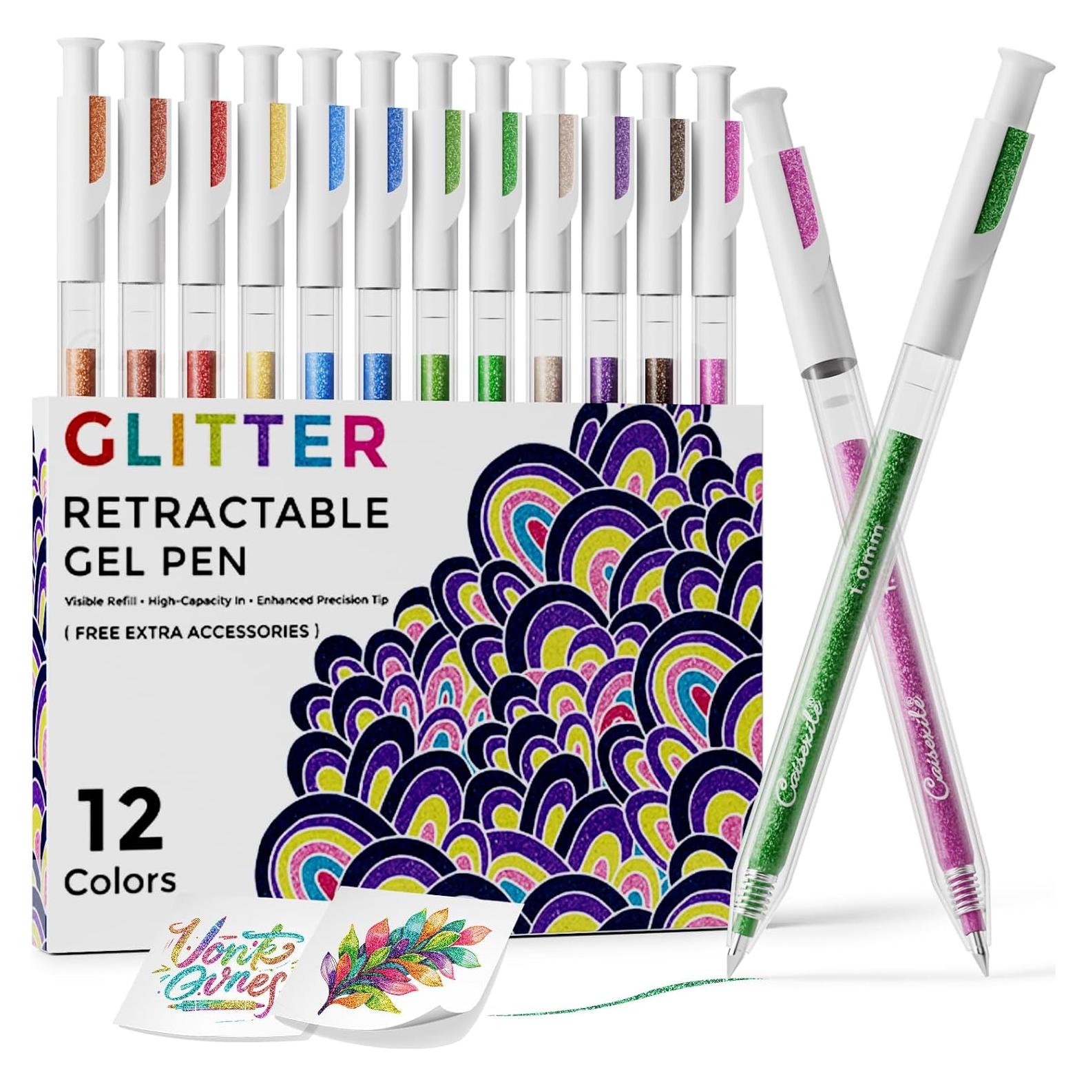 Set de 12 Bolígrafos de Gel Brillante CAISEXILE - Escritura Suave