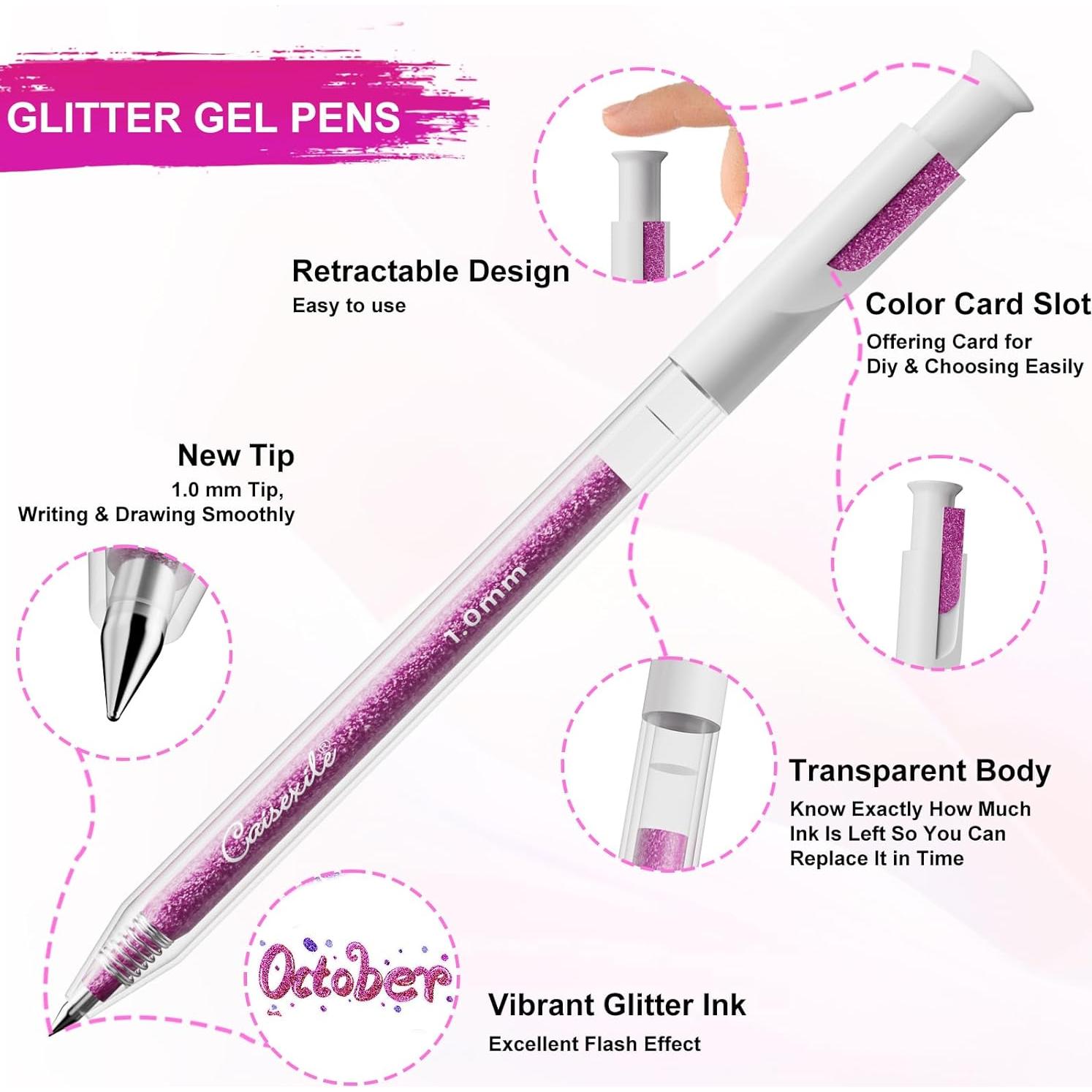 Set de 12 Bolígrafos de Gel Brillante CAISEXILE - Escritura Suave