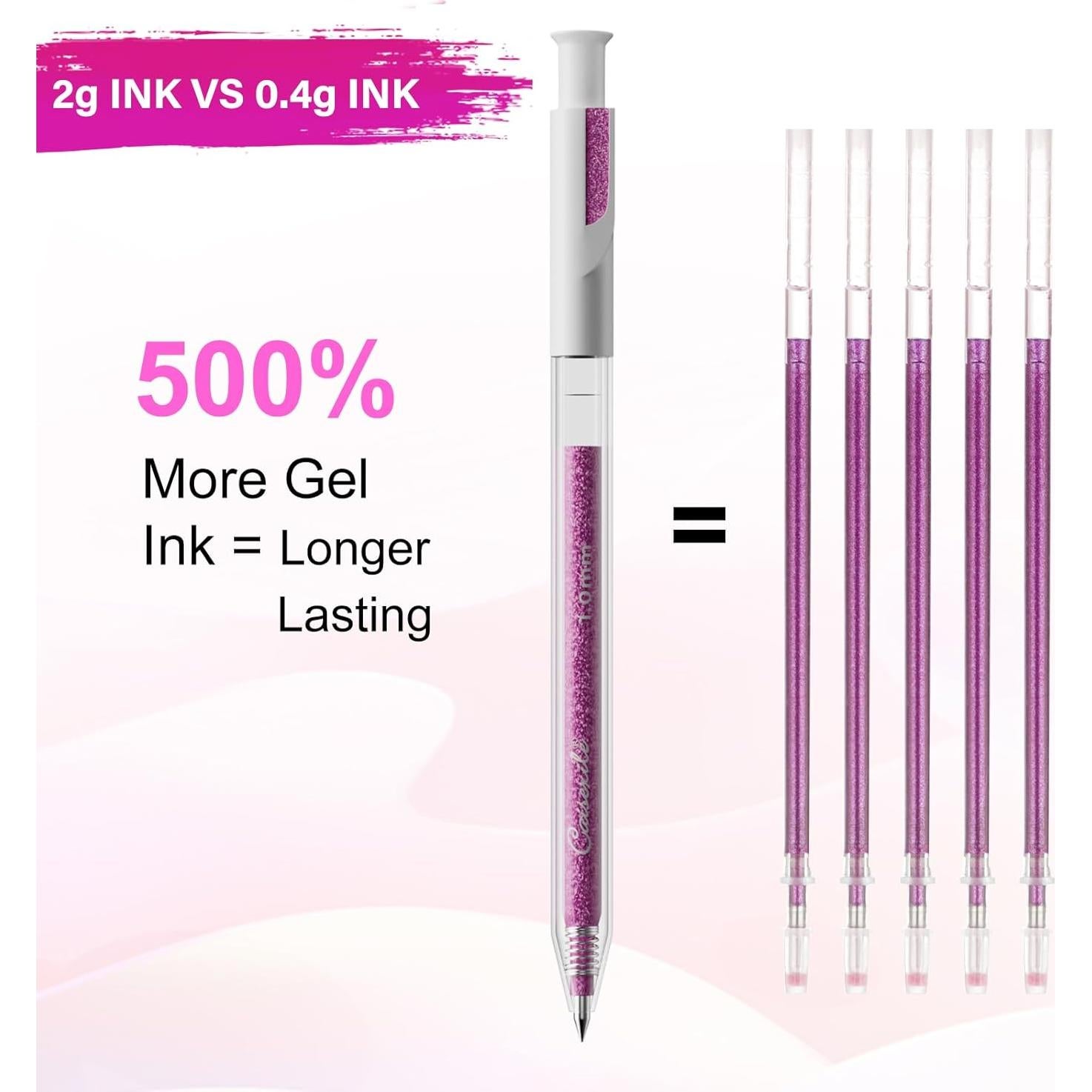 Set de 12 Bolígrafos de Gel Brillante CAISEXILE - Escritura Suave