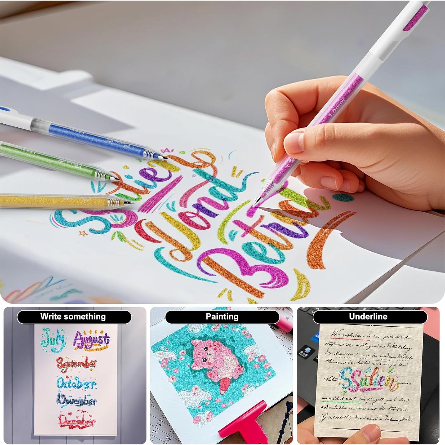 Set de 12 Bolígrafos de Gel Brillante CAISEXILE - Escritura Suave