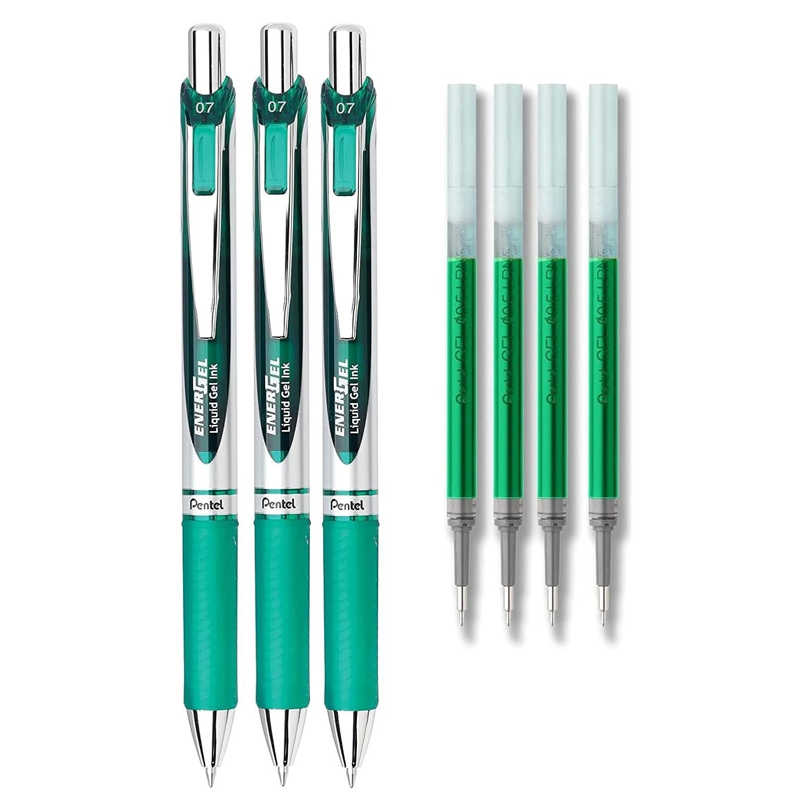Conjunto de bolígrafos de gel Pentel EnerGel Deluxe RTX 0.7mm Verde
