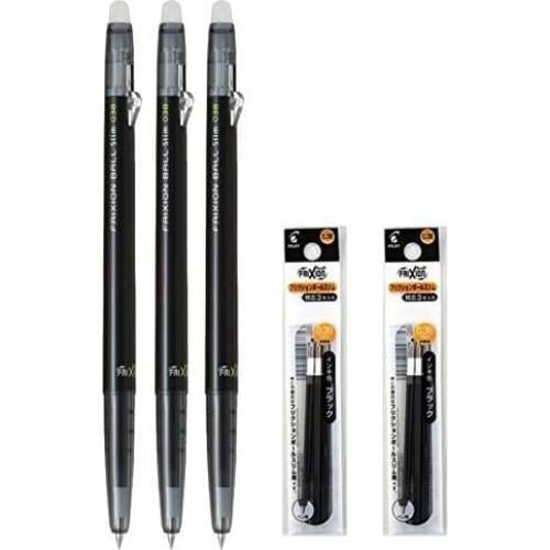 Bolígrafo Gel Borrable Pilot FriXion Ball Slim 0.38mm Negro - Set 3+6